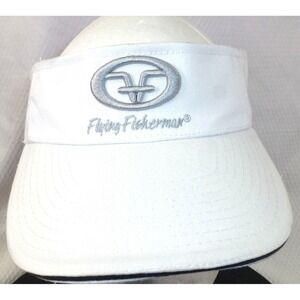 Flying Fisherman White Cotton Visor Hat One Size Fits All